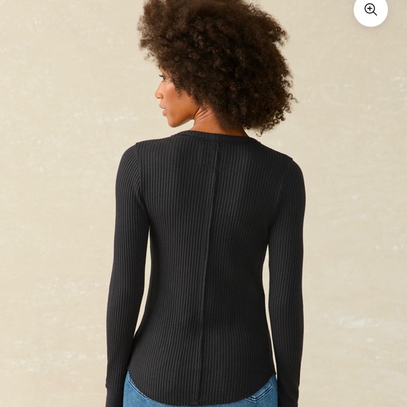 FAHERTY Legend Gila Ribbed Long Sleeve Henley Size S - Picture 2 of 8